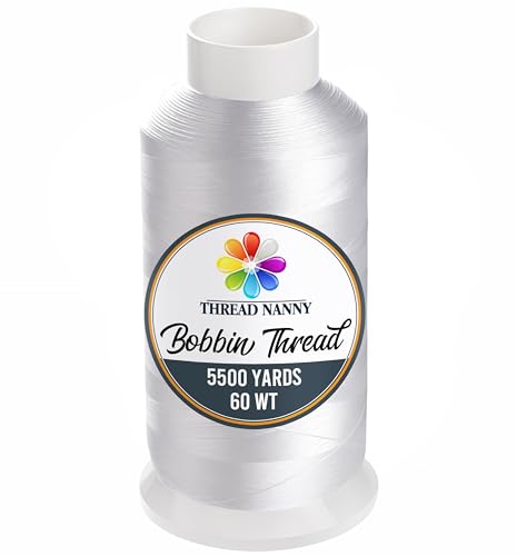 White X-Large Cones Embroidery Bobbin Thread 60WT - 5500 Yards Cone Spool - color: White, size: 1 Pack