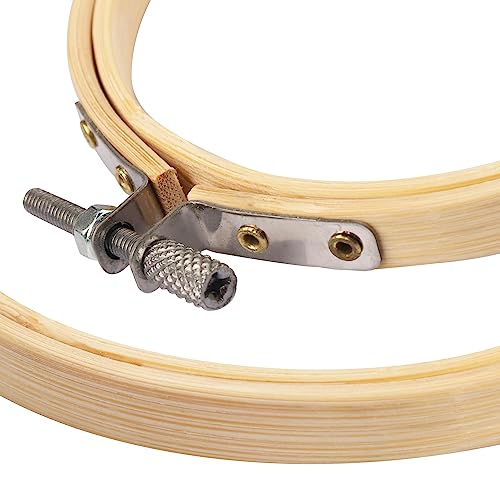 18 PCS Bamboo Embroidery Hoops Set, 12 Inch Adjustable Cross Stitch Rings in Bulk for Needlework, Sewing and Crafts, with Easy Loosen Tighten Mechanism, Ideal for Gifting and Decorating, by GNIEMCKIN. - size: 18 PCS 12 Inch