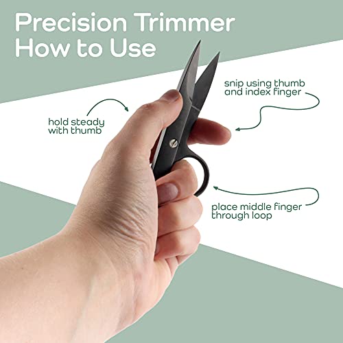 JubileeYarn Professional Multi-Purpose Titanium Precision Trimmer - Black - 1 Pair - color: Titanium - Black, size: 1 Pair