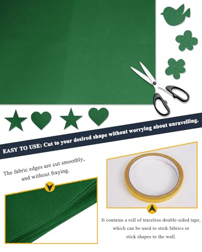 Green Felt Fabric 72" x 36", Large Stiff Craft Felt Sheet, Hunter Green - color: Hunter Green, size: 72" X 36" (1 Yard)