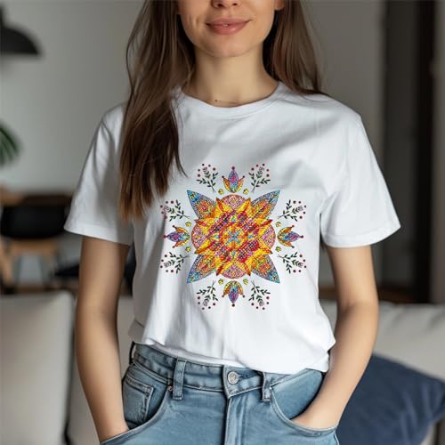 Peacoblue Mandala Flower Stick and Stitch Embroidery Patterns - color: Mandala Flower