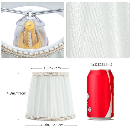 Fuloon Chandelier Lamp Shades, Clip on Small Sconce Lamp Shades, Suit for Candelabra Bulbs in Modern/European/French Country/Farmhouse Decoration, 3.5x4.3x4.9 in(6 Pack, Chiffon Light Yellow) - color: Chiffon Light Yellow, size: 6 Pack