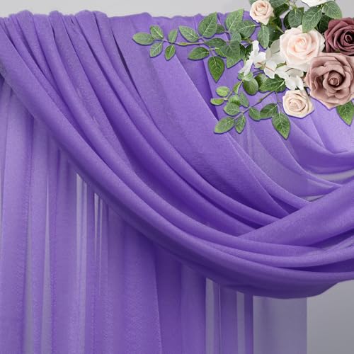 Wedding Arch Draping Fabric 1 Panel Lavender Purple Sheer Backdrop - color: Lavender Purple, size: 1 Panel