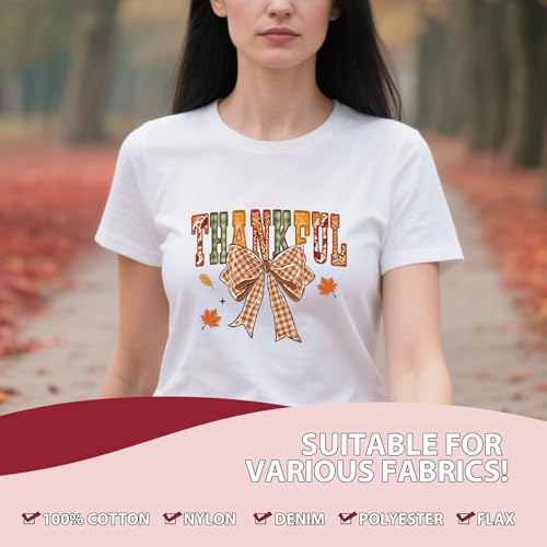 Fall Dtf Transfers Ready to Press - 20Pcs Falueqg Fall Bow Iron on Transfers for Tshirts, Pumpkin Bowknot Iron on Decals Patches, Hello Autumn Coquettee Bow Heat Stickers for DIY Clothes Bags Piilows - color: Fall661