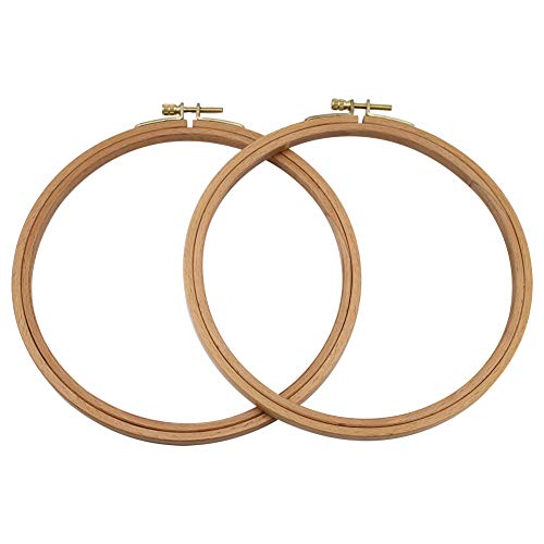 2 Pack 7 Inch Embroidery Hoop, Guofa 18CM Beech Wood Cross Stitch Hoops, Decorative Hanging Embroidery Frame for Needlepoint Sewing Project - style: 7 inch