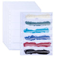 SUPERFINDINGS 8 Pack Binder Page for Embroidery Floss Cross Stitch 6 Grids Sewing Organizer 20x4.6cm Floss Organizers Bags Portable White PVC Thread Holder for DIY Craft Embroidery Sewing Storage - size: 1.81x7.87"