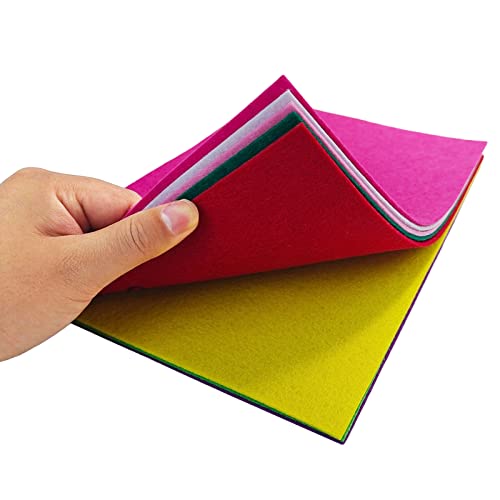 Jtnohx Stiff Felt, 2mm Thick Felt Sheets for Crafts, 8"x12" Hard Felt Fabric Squares 8Pcs for DIY Projects (Pink Green Series) - color: Pink Green Series