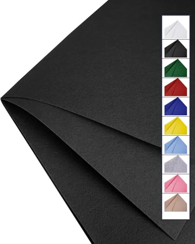 Black Felt Fabric 72" x 36", Large Stiff Craft Felt Sheet by The Yard - color: Black, size: 72" X 36" (1 Yard)