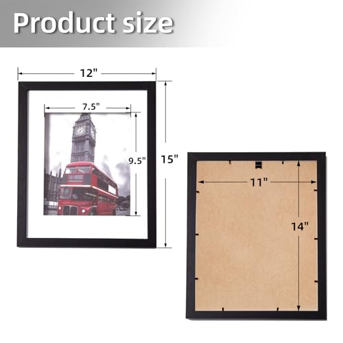 Muzilife 11x14 Shadow Box 3D Picture Frame with Mat, Wood, 1 Pack, Black - color: 1pcs 11x14-black