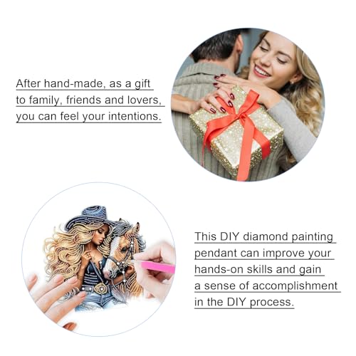JISHSHAY Diamond Painting Pendant Beautiful Woman Diamond Art Hanging Ornament Horse Gem Art Window Hanging Gem Painting Wind Chimes Mosaic Kits for Adults Windchimes Embroidery Sun Catchers - color: Beautiful Woman 1