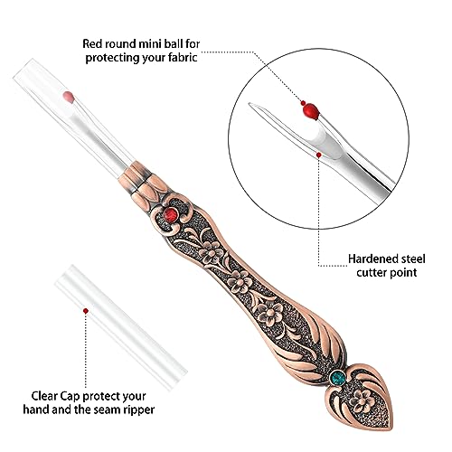 Seam Ripper Tool, Stitch Remover for Sewing, Embroidery & Crafting Projects - color: B-Red Copper