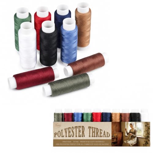 10 Colors Polyester Sewing Thread 110 Yards Each - color: Set 1