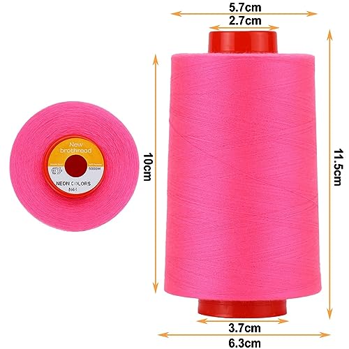 New brothread 4 Large Cones All Purpose Polyester Thread -Neon Colors - color: Neon Colors
