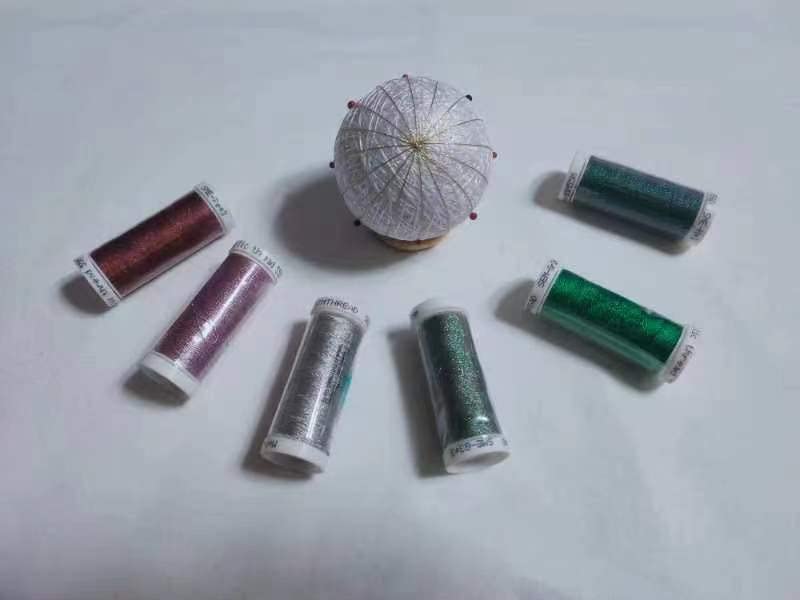 Simthread 6 Colors 3-Ply Metallic Shuttle Tatting Yarn 50 Meters Each for Shuttle Tatting Jewellery lacemaking #3 - color: Color 3