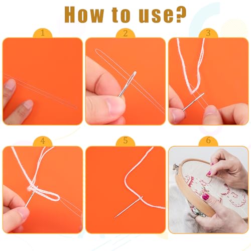 TIESOME 10 Pcs Long Needle Threader, 7.87" White Needle Threaders Embroidery Stitching Craft Tool for Punch Needles Embroidery Floss Cross Stitch DIY Sewing Craft Works
