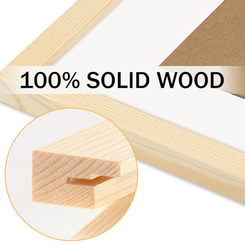 WUTL 8x8 Picture Frames Solid Wood 4x4 Square Frame with Mat Grain 6 Pack - color: Grain, size: 8x8