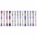 PATIKIL 14 Skeins Embroidery Floss Polyester Threads Blue-Purple Gradient - color: Blue-Purple Gradient