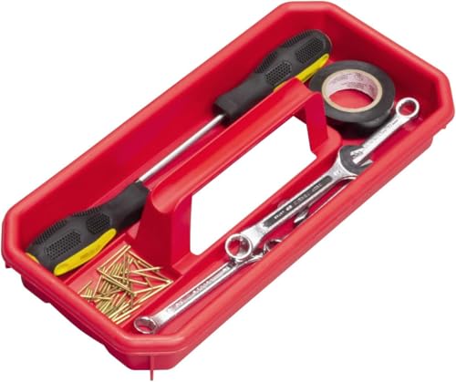 Akro-Mils 14-Inch Plastic Toolbox with Removable Tray, Steel Latch & Padlock Eye, Industrial-Grade Tool Box for Tools, Crafts, First Aid & Hobby Supplies, 14" x 8" x 8", Made in USA, Red (09514) - color: Red, size: 1-Pack
