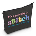 JXGZSO Cross Stitch Project Cosmetic Bag It's A Good Day To Stitch Makeup Bag Cross Stitch Lovers gift Needleworker Gift (Day To Stitch Bag)