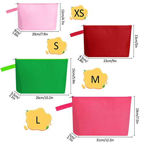 10 Pieces Cotton Canvas Makeup Bag with Bottom and Strap, Multi-Purpose Cosmetic Bag with Zipper Travel Toiletry MN-WB07 Wb07 - color: Multicolor 02, size: L