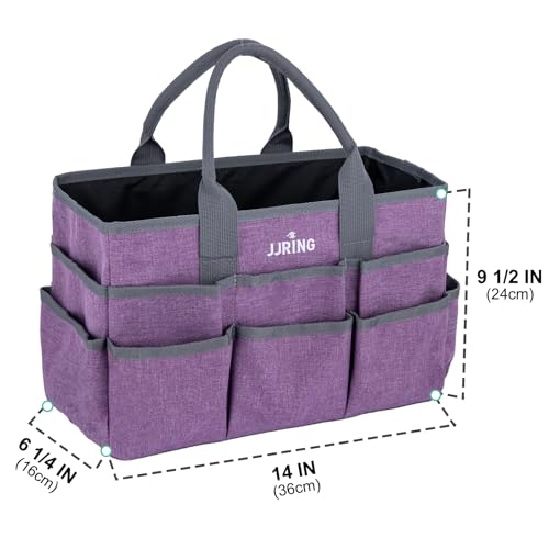 Craft Tote Bag Organizer For Art Storage With Multiple Pockets, Purple - color: Purple