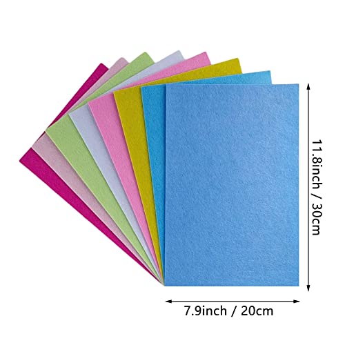 Jtnohx Stiff Felt, 2mm Thick Felt Sheets for Crafts, 8"x12" Hard Felt Fabric Squares 8Pcs for DIY Projects (Pink Blue Series) - color: Pink Blue Series