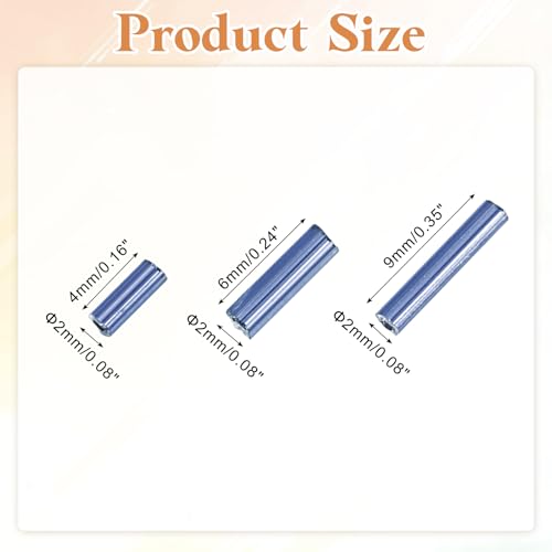 MECCANIXITY 2000pcs Glass Bugle Beads 4/6/9mm Long Tube Cylinder Beads - color: Cyan Blue