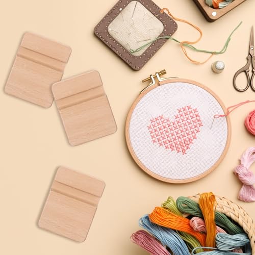 Cinnvoice 10 Pcs Embroidery Hoop Display Stand Wooden Base Holder