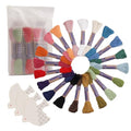 Daruma Sashiko Mini Skein Thread Set 100% Cotton Embroidery Floss for Hand Stitching and Crafts | Zipper Bag & 3 Bird Thread Cards | Made in Japan (20 Colors/Thin) - color: 20 Colors / Thin