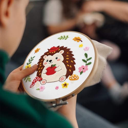 Louise Maelys Hedgehog Embroidery Kit, Cross Stitch Kit for Beginner - color: Hedgehog