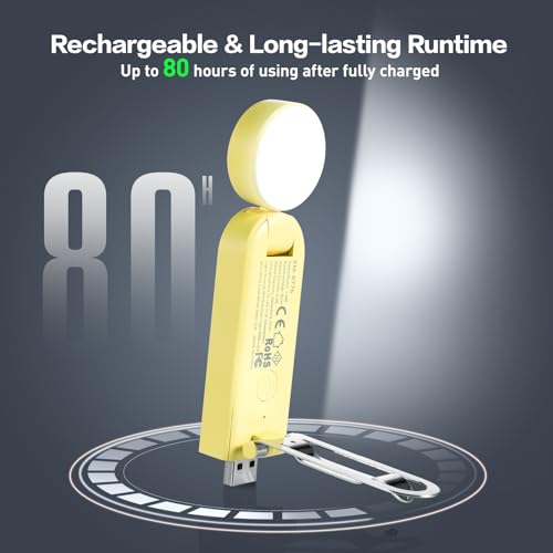 VAVOFO USB Rechargeable Book Light, Bookmark Clip on LED Reading Light - color: Yellow