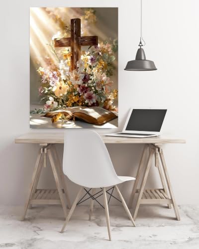 askkqtx Christian Stamped Cross Stitch Kits for Beginners Adults 12x16 in - color: XJ016