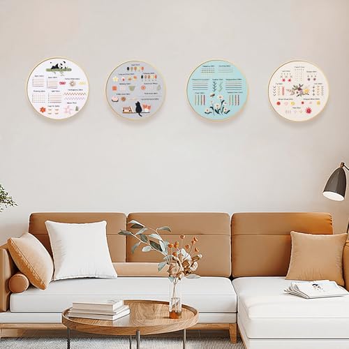 JOINRUN Beginner Embroidery Kit for Adults, 4 Pack with Video Tutorial - color: Panda