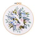 Abillyn Embroidery Starter Kit English Letter N and Flowers Stamped with Printed Pattern Cross Stitch Embroidery Kits (Letter N) - color: Letter N