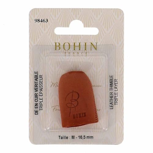 Bohin Leather Thimble Size M Brown Protective Material for Hand Sewing - size: sz m