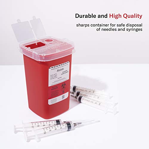 Alcedo 1 Quart Sharps Container (3-Pack) for Needle & Syringe Disposal - size: 1 Quart