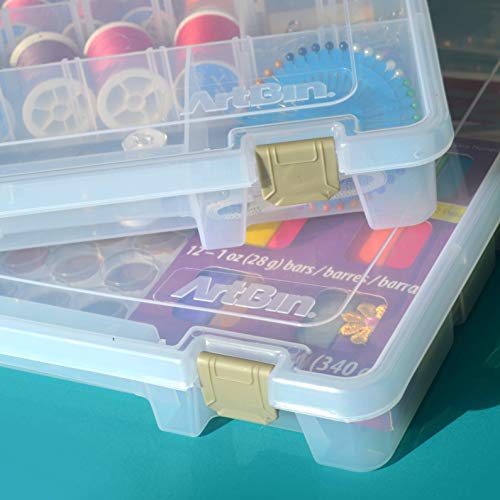 ArtBin Super Satchel Slim Craft Organizer with 20 Dividers, Clear - style: Divided Compartments