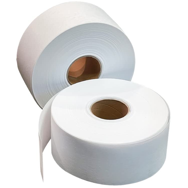Tear Away Machine Embroidery Stabilizer White Backing Paper 4"x110yds.(328ft.) x 2 rolls - Medium Weight 3.5 oz - Cut into Variable Sizes - for Machine Embroidery and Hand Sewing - size: Tear Away 4" White 3.5oz