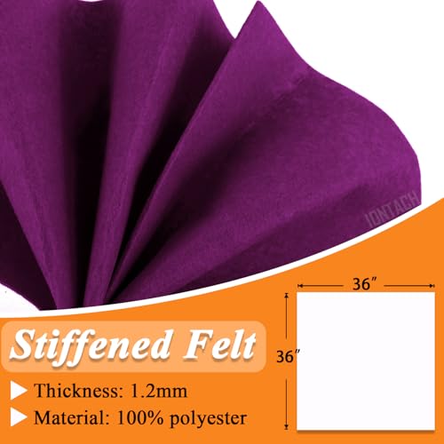 IONTACH 36" X 36" Purple Stiff Felt Fabric 1.2mm Thick - color: Purple, size: Stiff - 36" X 36"