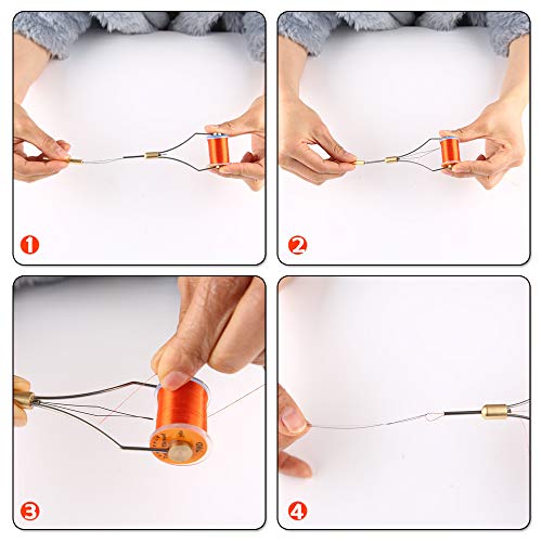 HERCULES Fly Tying Tools, Fly Tying Kit with Bobbin Thread Holder, Wire Threader, Knot Whip Finisher, Hackle Plier, Bodkin, Fly Fishing Lure Making Accessories - color: Threader