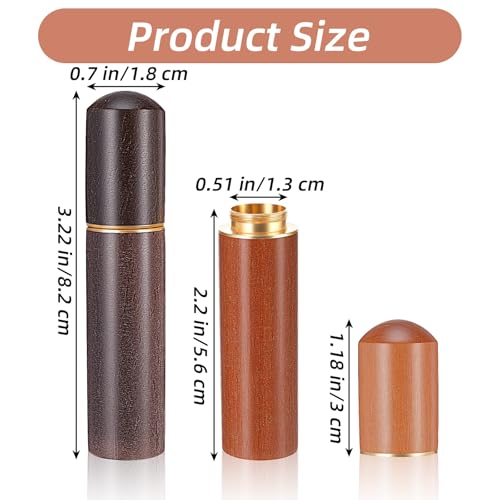 Sibba 3 PCS Wooden Sewing Needles Storage Case Portable Needle Holder Versatile Sewing Storage Case Needle Tube Keeper Container for Embroidery Knitting Crafts Toothpick Bead Organizer Beech Rosewood