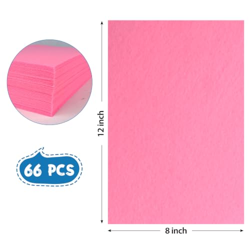 12x8 Inch 66Pcs Pink Cards, Craft Supplies, Card Making and Art Projects - color: Pink-66pcs