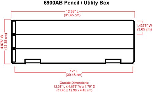 ArtBin Pencil Utility Box, Divided Organizer for Pens and Markers, Charcoal