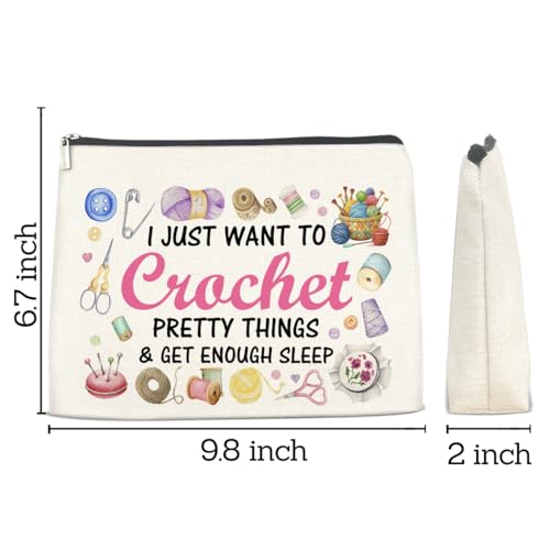 Crochet Gifts Makeup Bag for Women Knitters Crocheters - color: Multicolor E