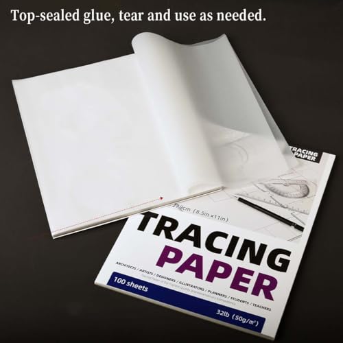 SEMLEART Tracing Paper for Drawing | 2pack 8.5×11in, 50gms，Qty: 200 Sheets - size: 8.5×11in-2