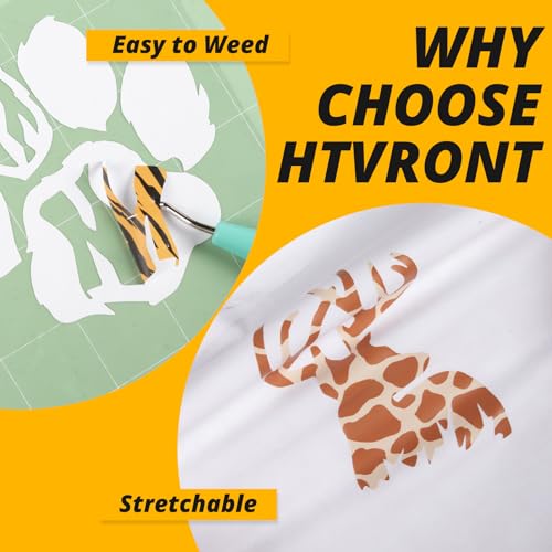 HTVRONT Leopard Heat Transfer Vinyl, 8Pc Leopard Iron on Vinyl for T-Shirts - color: B-Rainbow White Glitter