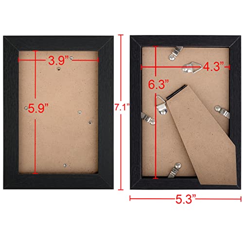TOFOREVO 4x6 Picture Frames Set of 4, Black - color: Black Wood Grain, size: 4x6