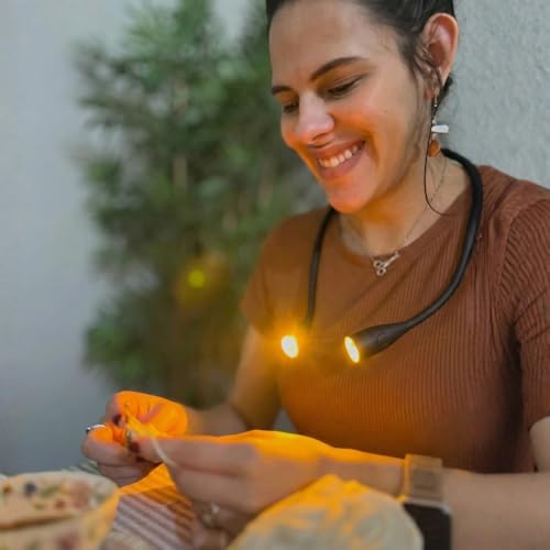 Lumos Knitting Light, Crafter Light Around Neck for Knitters and Crocheters, 3 Colors & Adjustable Brightness. Portable, Wearable, Rechargeable&Long Lasting (Black) - color: Black