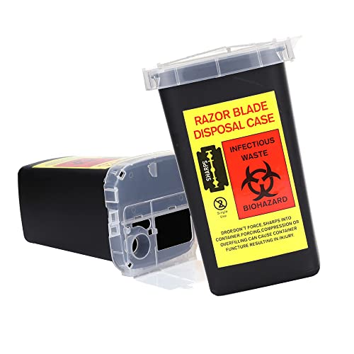 10 Pack Sharps Container Blade Disposal Containers Tattoo Syringe Needle Trash Can Case Barber Razor Storage Dispenser Biohazard Infectious Waste Case for Home Professional Use (10PCS) - color: 10PCS
