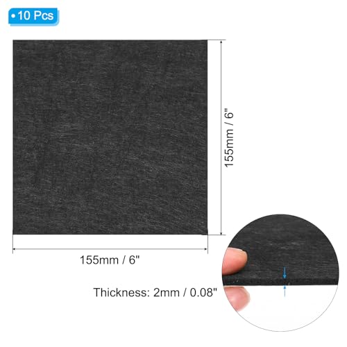PATIKIL 6x6 Inch Lamp Base Felt, 10Pack 2mm Thickness Square Felt Furniture Pad Soft Adhesive Non-Slip Anti-Scratch Backed Felt for Lamp Furniture DIY Craft, Black - color: Black, size: 6x6 Inch